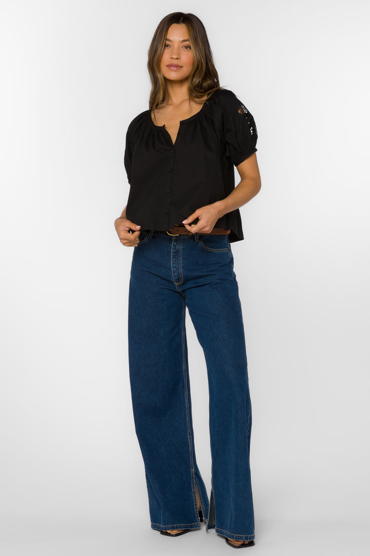 Flora Black Top - Tops - Velvet Heart Clothing