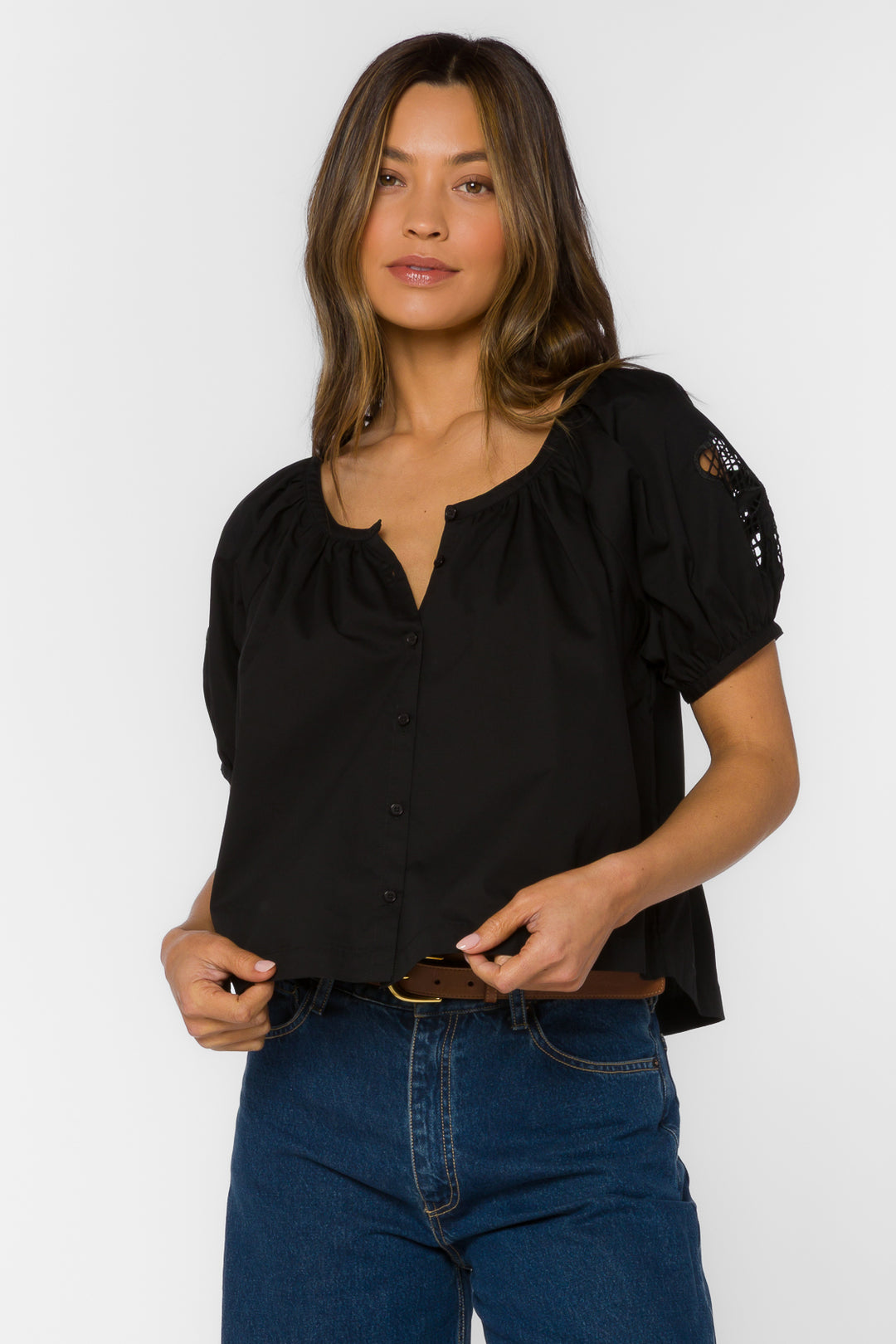 Flora Black Top - Tops - Velvet Heart Clothing
