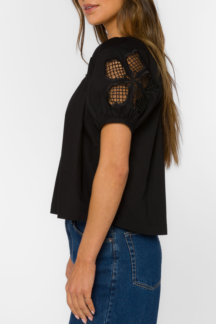 Flora Black Top - Tops - Velvet Heart Clothing