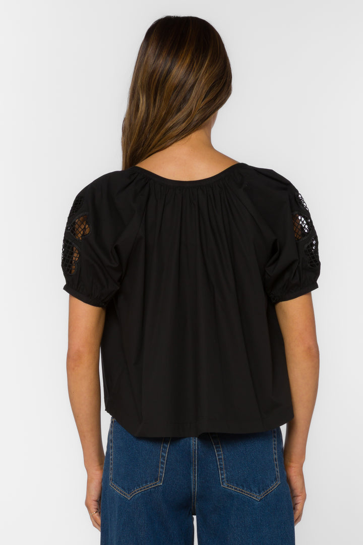 Flora Black Top - Tops - Velvet Heart Clothing