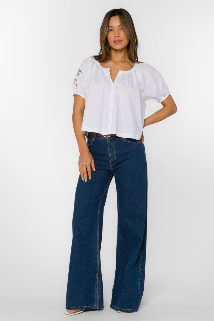 Flora Optic White Top - Tops - Velvet Heart Clothing