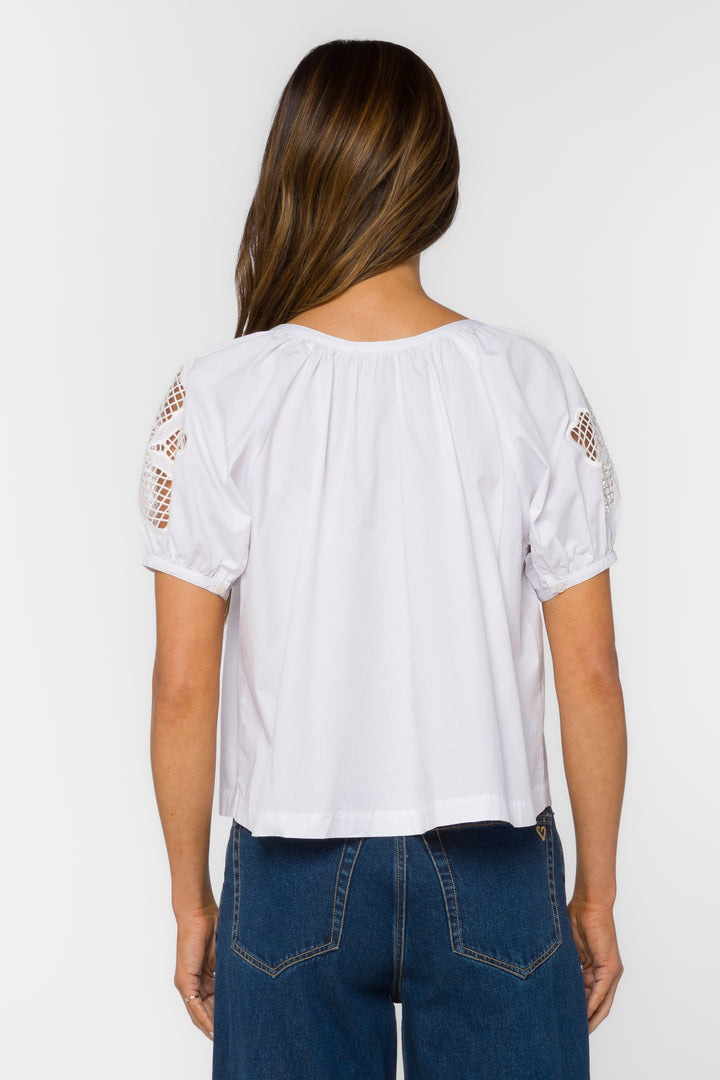 Flora Optic White Top - Tops - Velvet Heart Clothing