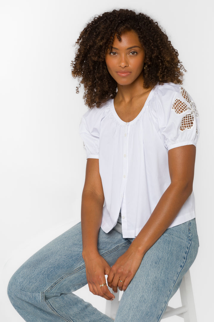 Flora Optic White Top