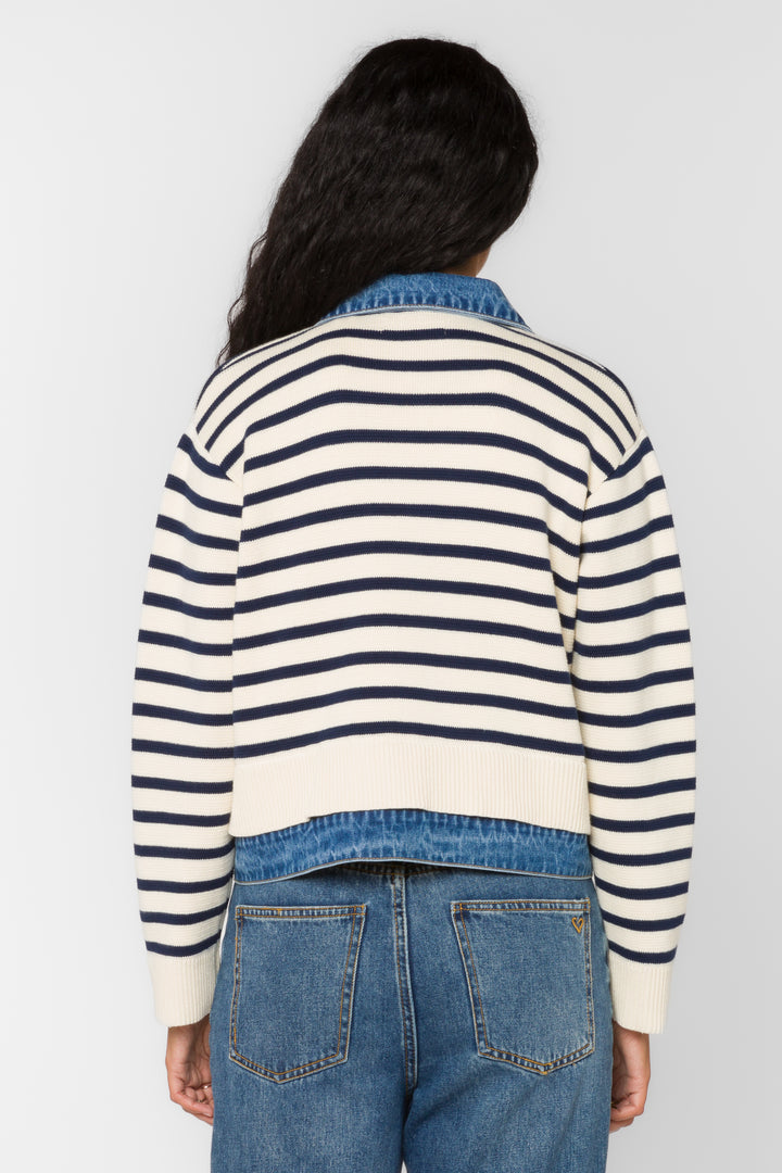 Francis Ivory Blue Jacket - Jackets & Outerwear - Velvet Heart Clothing
