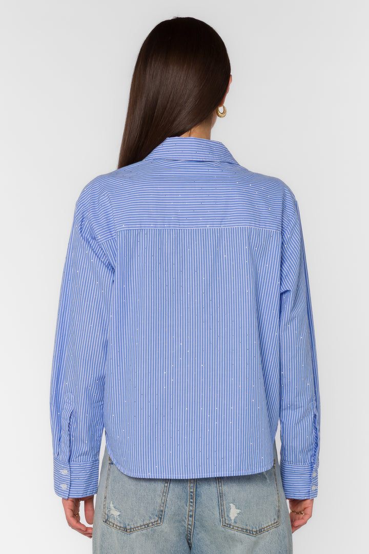Frazer Blue Stripe Shirt - Tops - Velvet Heart Clothing