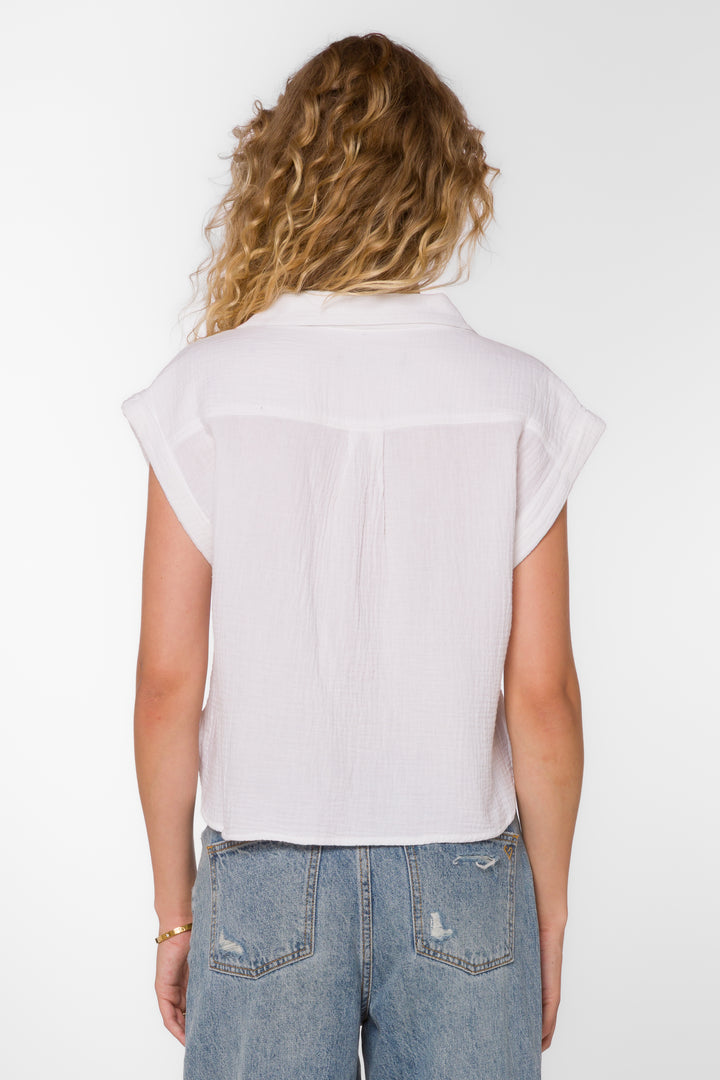 Gavin White Cotton Top - Tops - Velvet Heart Clothing
