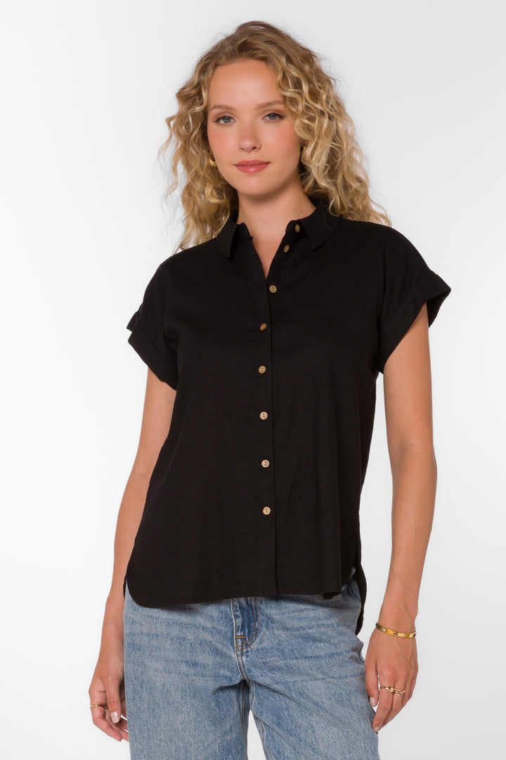 Ilene Black Shirt - Tops - Velvet Heart Clothing