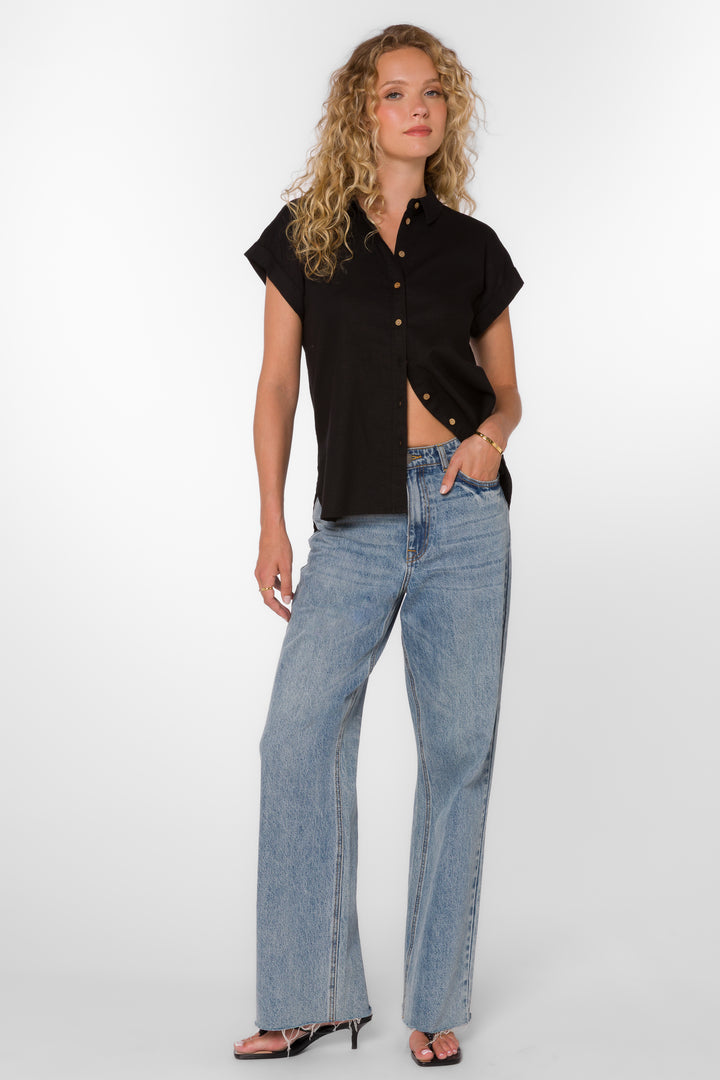 Ilene Black Shirt - Tops - Velvet Heart Clothing