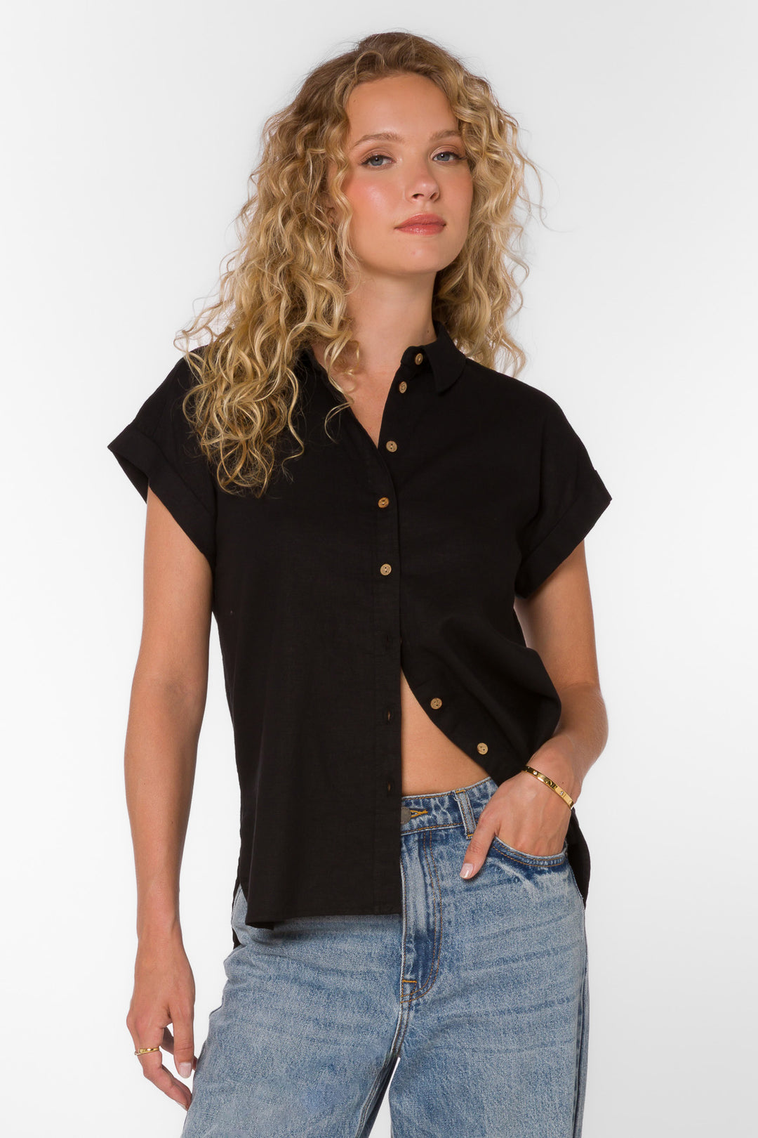 Ilene Black Shirt - Tops - Velvet Heart Clothing