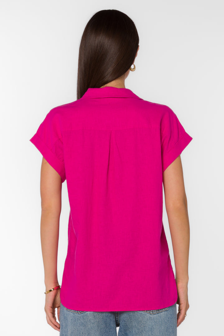 Ilene Fuchsia Flambe Shirt - Tops - Velvet Heart Clothing
