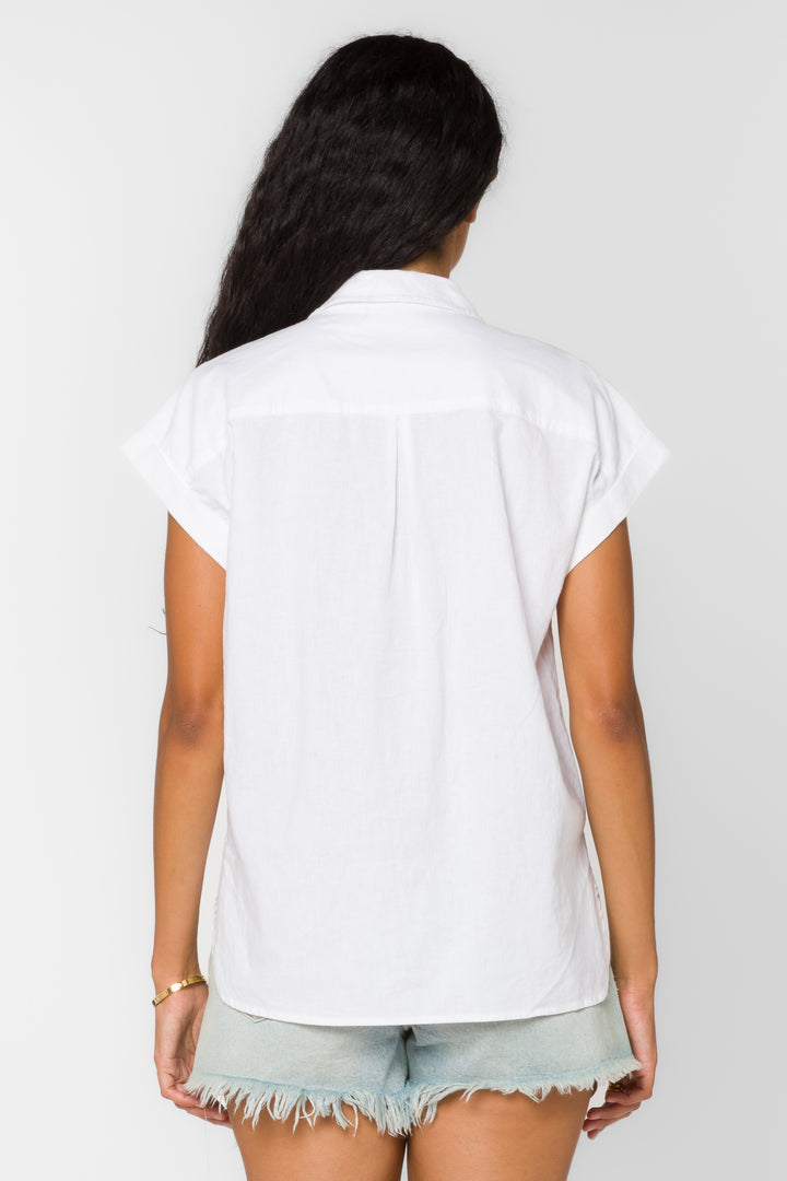 Ilene Optic White Shirt - Tops - Velvet Heart Clothing