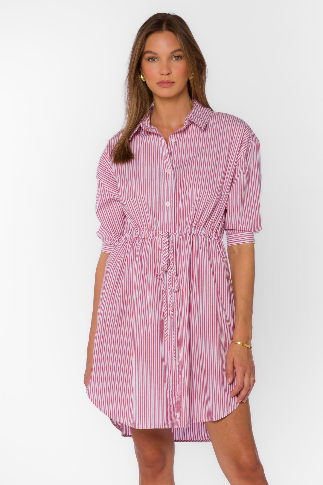 Jenneva Pink Stripe Dress - Dresses - Velvet Heart Clothing