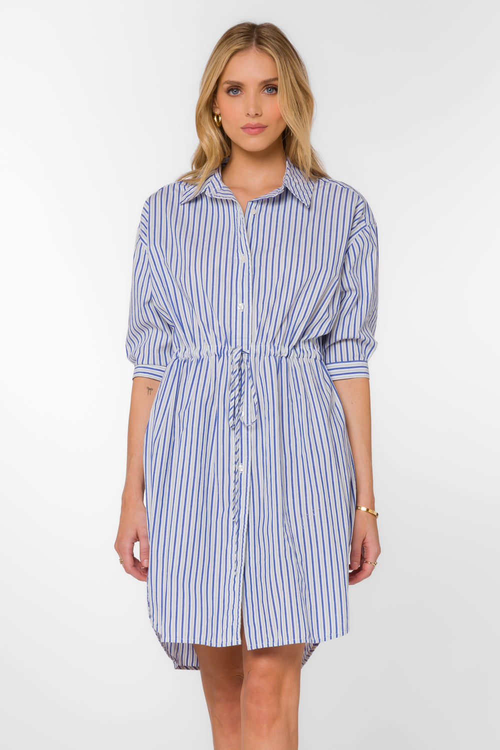 Jenneva Oia Blue Stripe Dress - Dresses - Velvet Heart Clothing