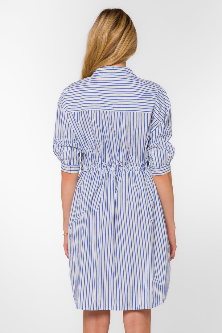 Jenneva Oia Blue Stripe Dress - Dresses - Velvet Heart Clothing
