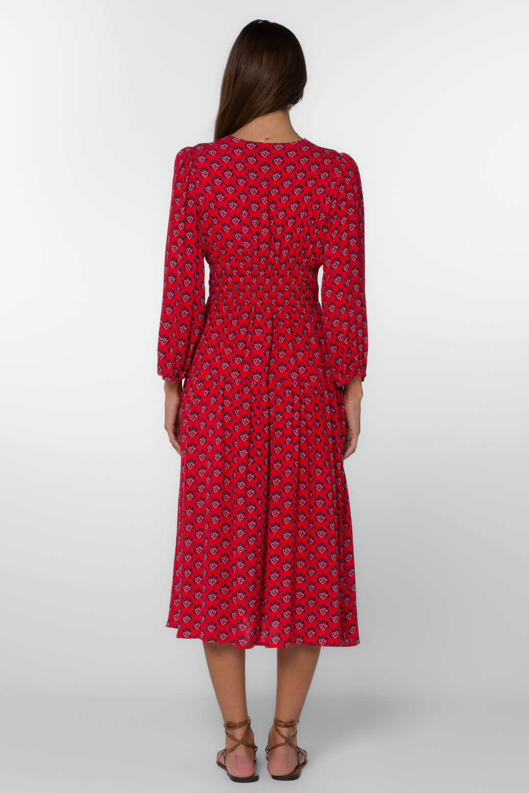 Julissa Red Leaf Dress - Dresses - Velvet Heart Clothing