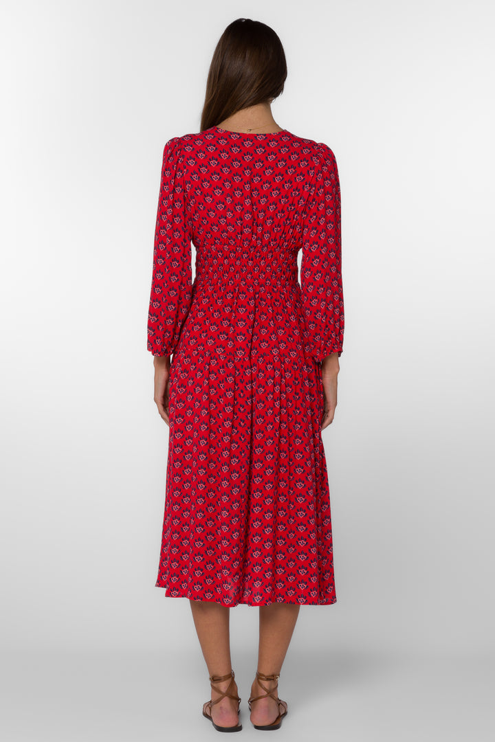 Julissa Red Leaf Dress - Dresses - Velvet Heart Clothing