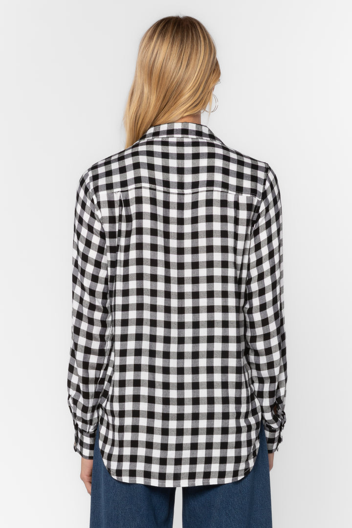 Kacia Black Gingham Shirt - Tops - Velvet Heart Clothing