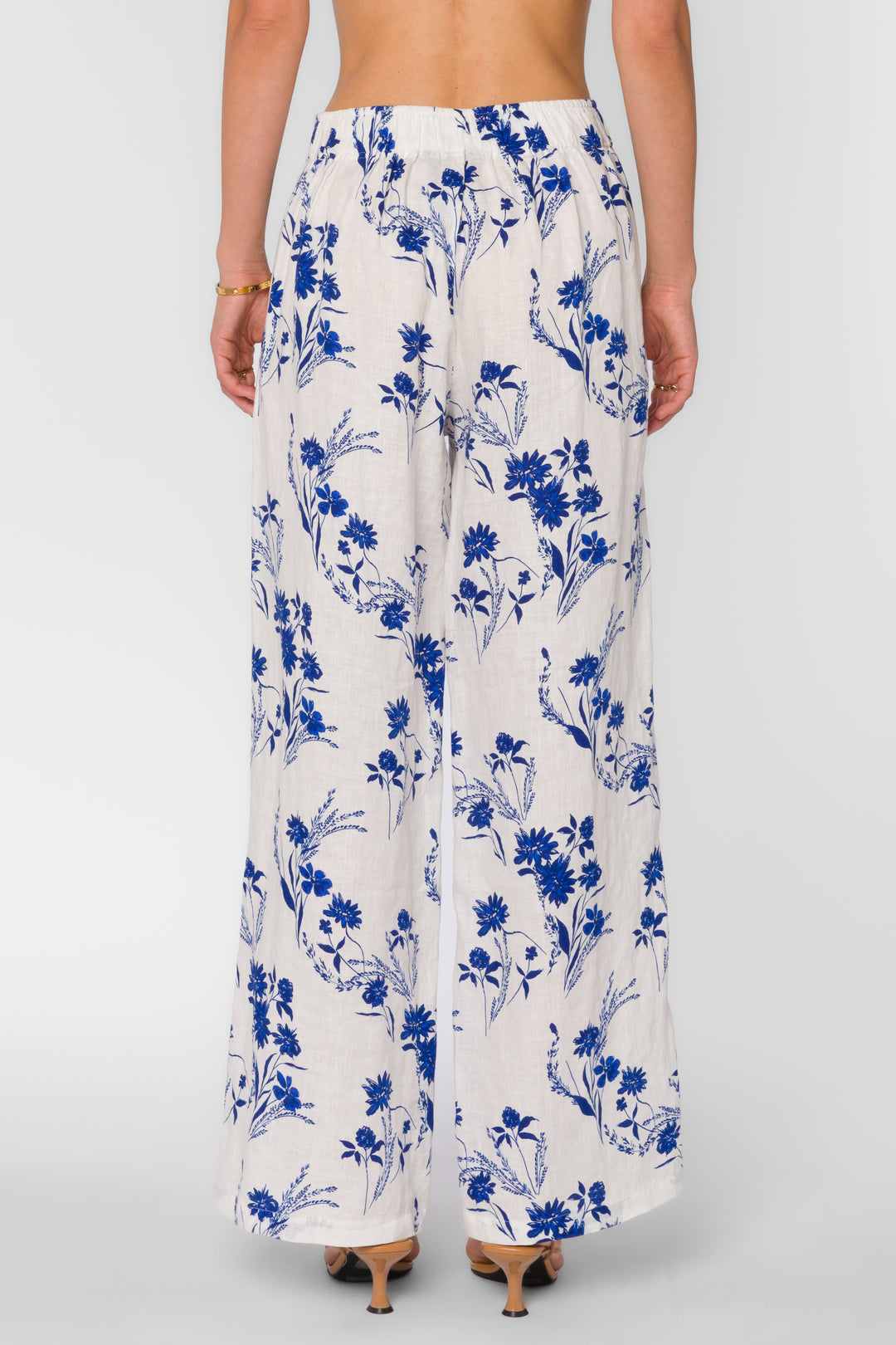 Kaelin Blue Floral Patch Pants - Pants - Velvet Heart Clothing