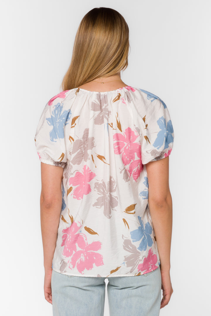 Katelyn Floral Splash Blouse - Tops - Velvet Heart Clothing