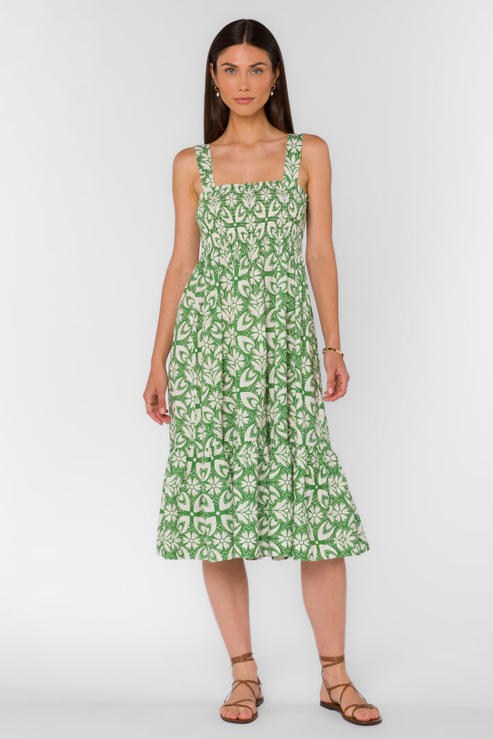 Kehlani Green Geo Dress - Dresses - Velvet Heart Clothing