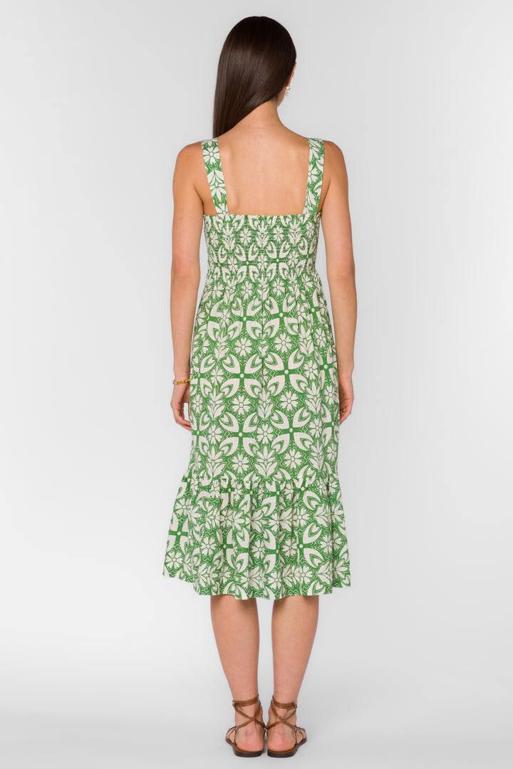 Kehlani Green Geo Dress - Dresses - Velvet Heart Clothing