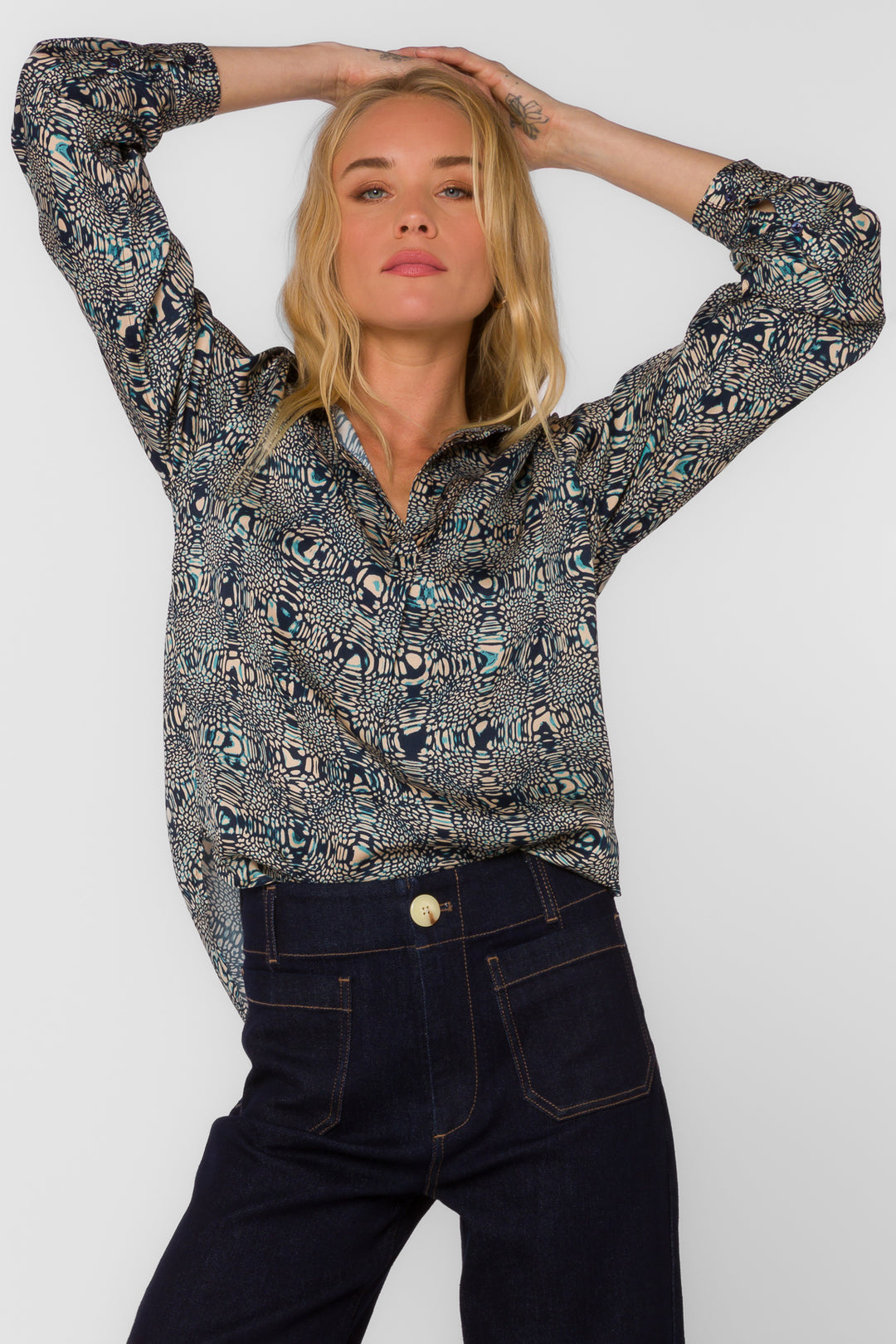 Kenzie Navy Abstract Shirt