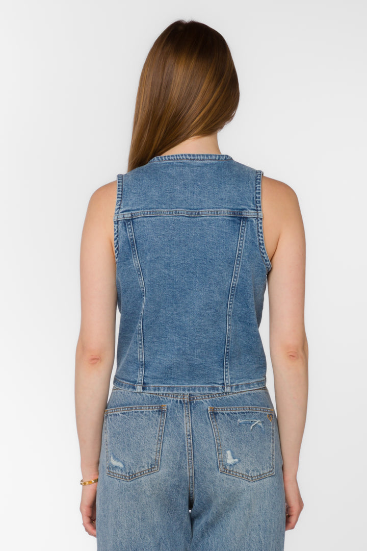 Kiana Houston Blue Vest - Tops - Velvet Heart Clothing