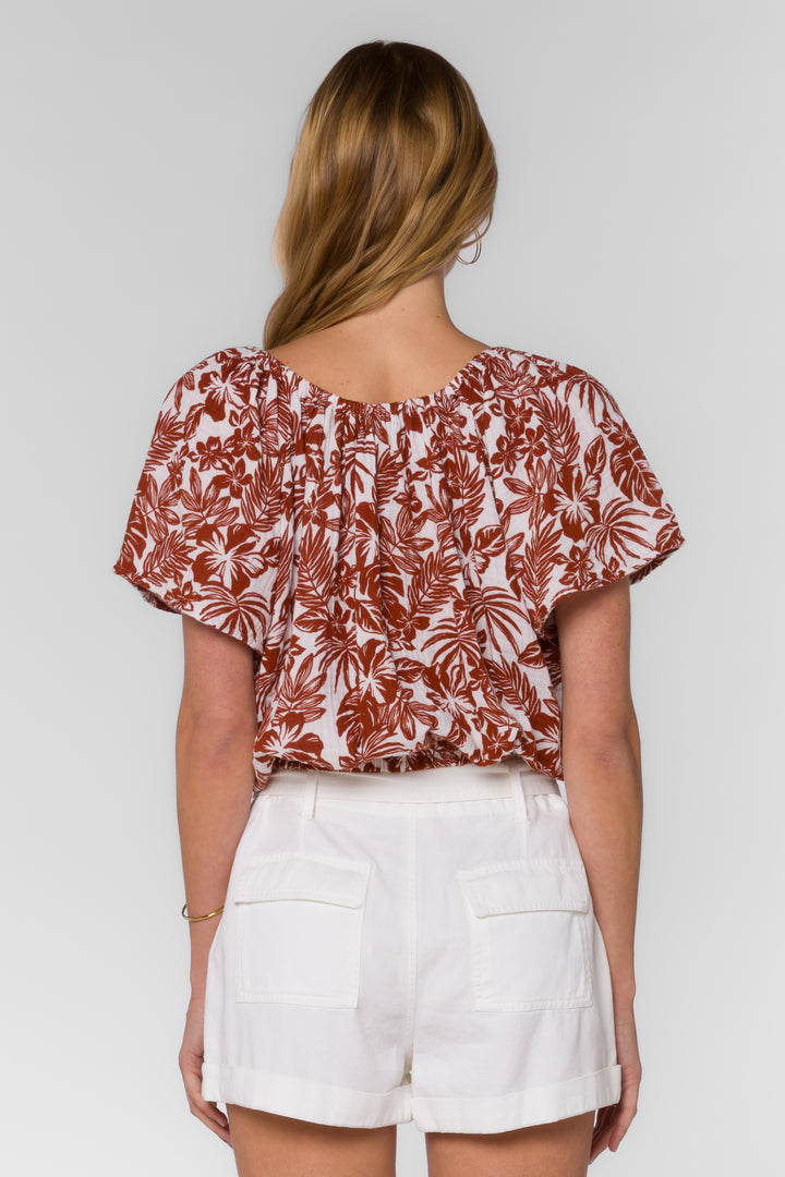 Kirra Brown Tropical Top