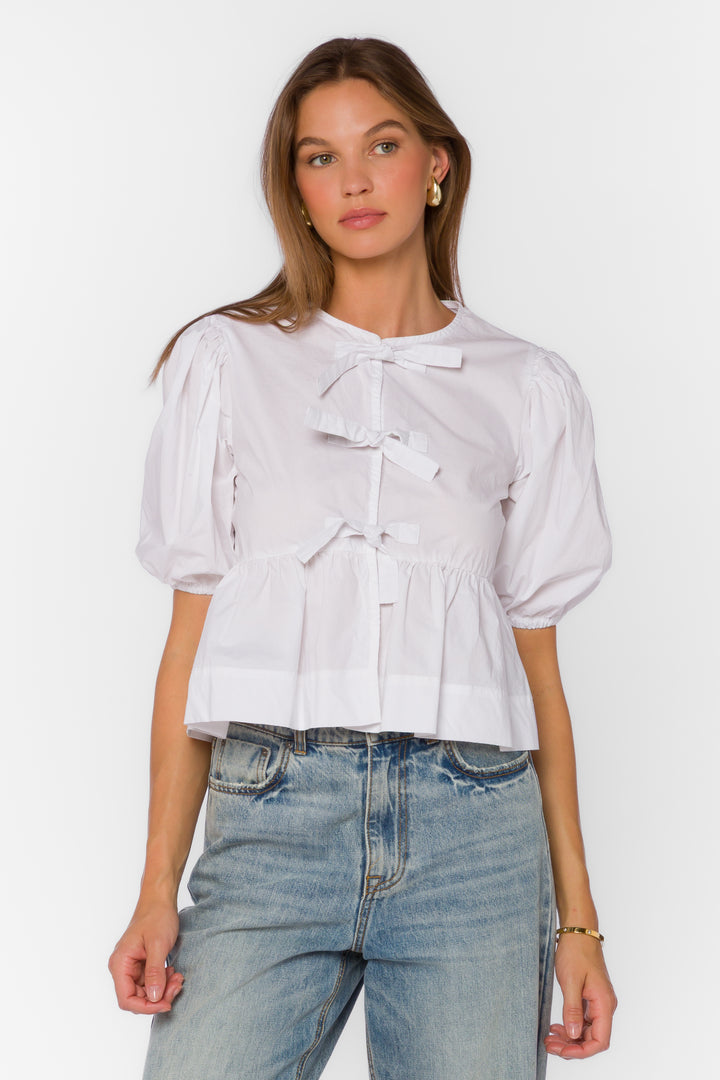Lamont Optic White Top - Tops - Velvet Heart Clothing