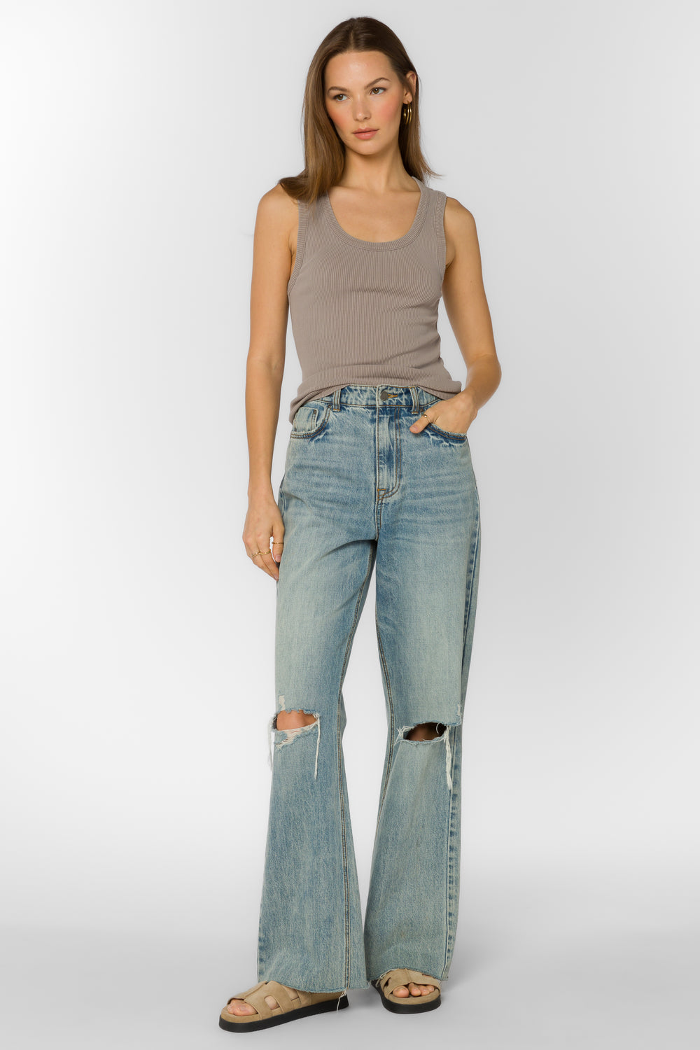 Larisa Storm Grey Tank - Tops - Velvet Heart Clothing
