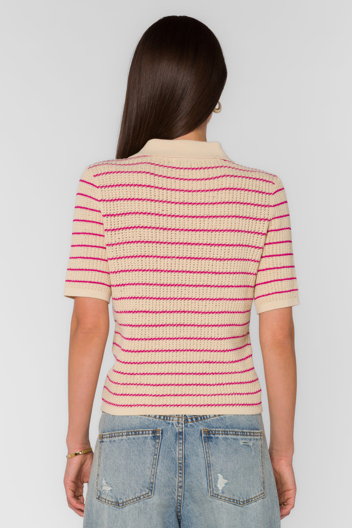 Laurie Fuchsia Stripe Top - Tops - Velvet Heart Clothing