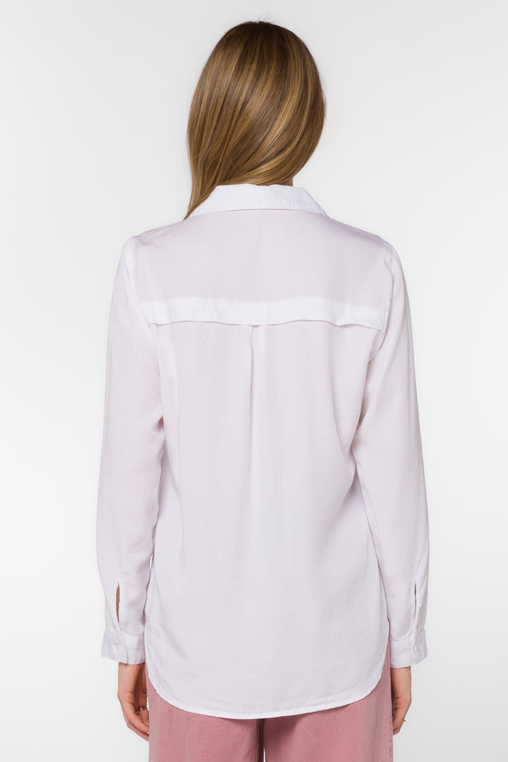 Leila Optic White Shirt - Tops - Velvet Heart Clothing
