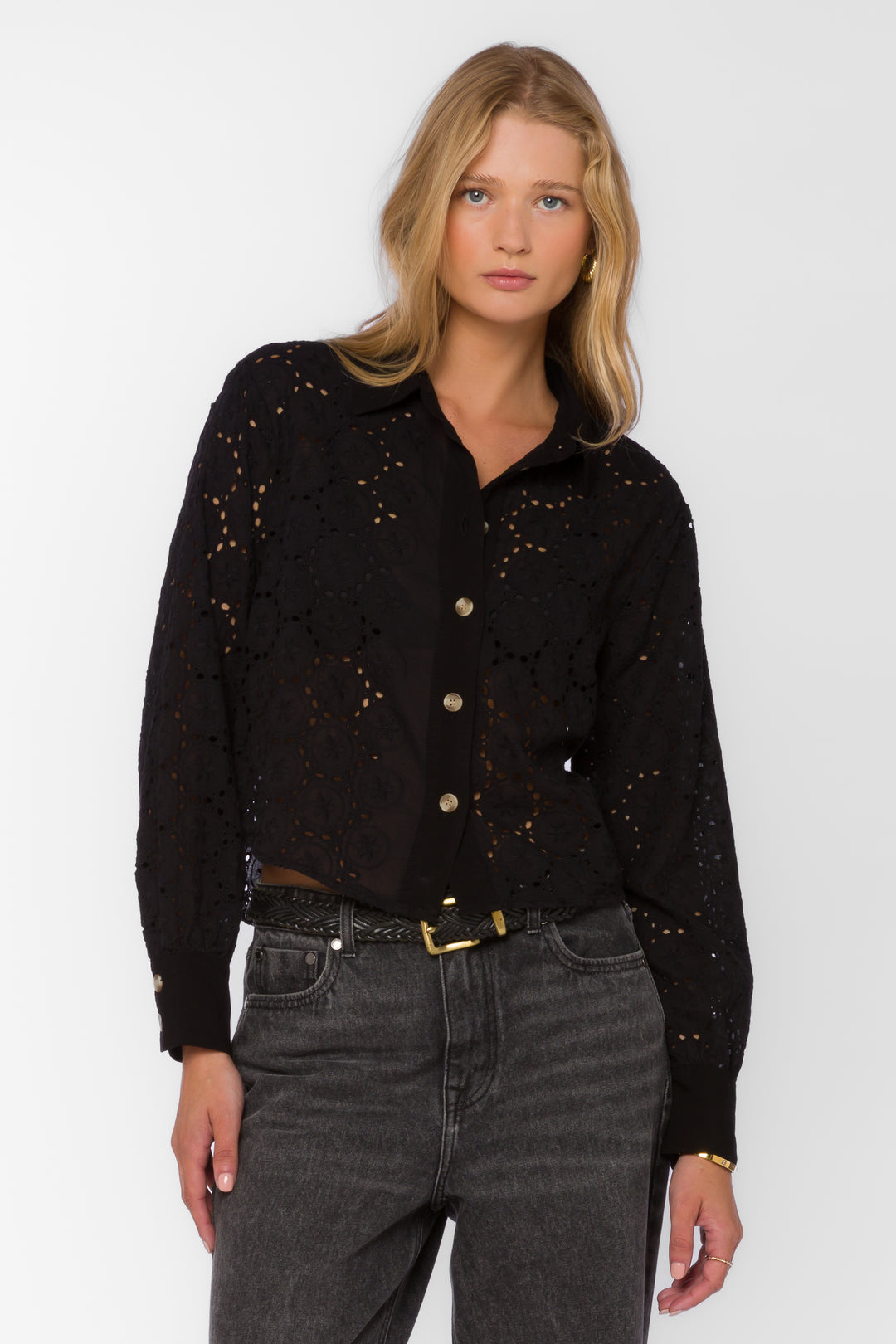 Lilith Black Shirt - Tops - Velvet Heart Clothing