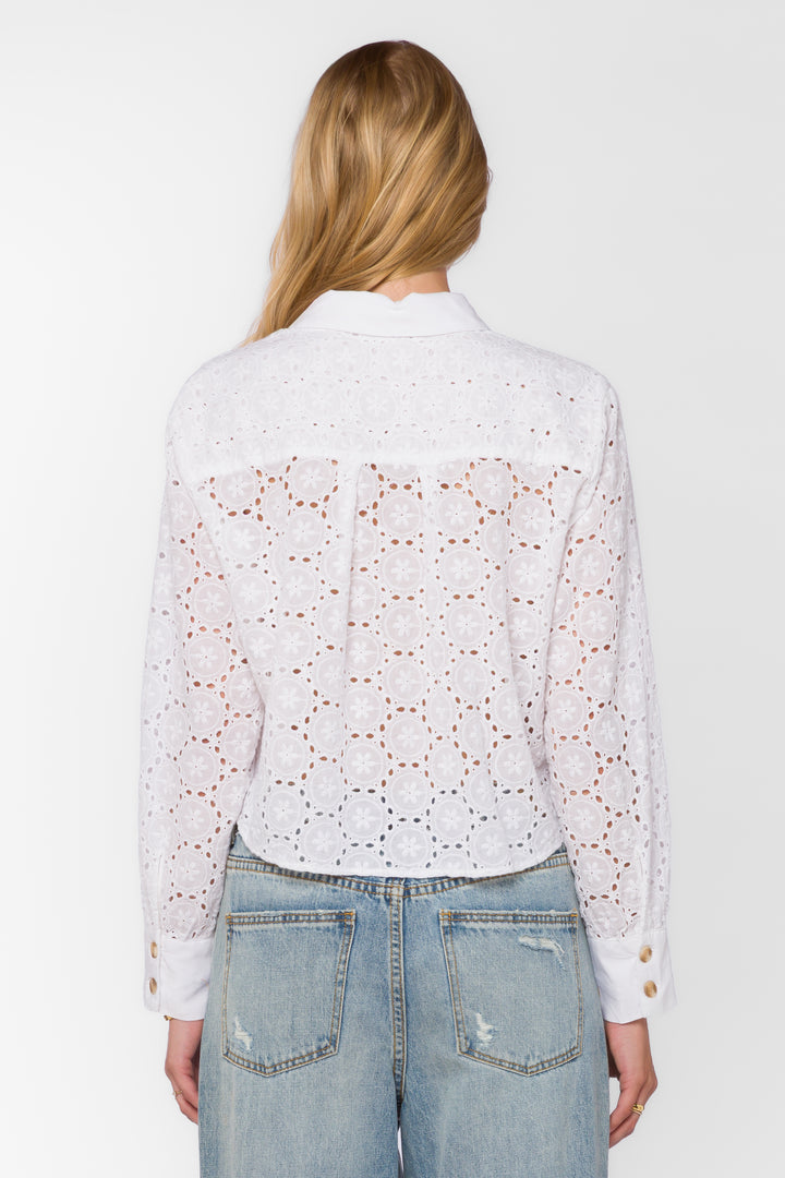Lilith Optic White Shirt - Tops - Velvet Heart Clothing