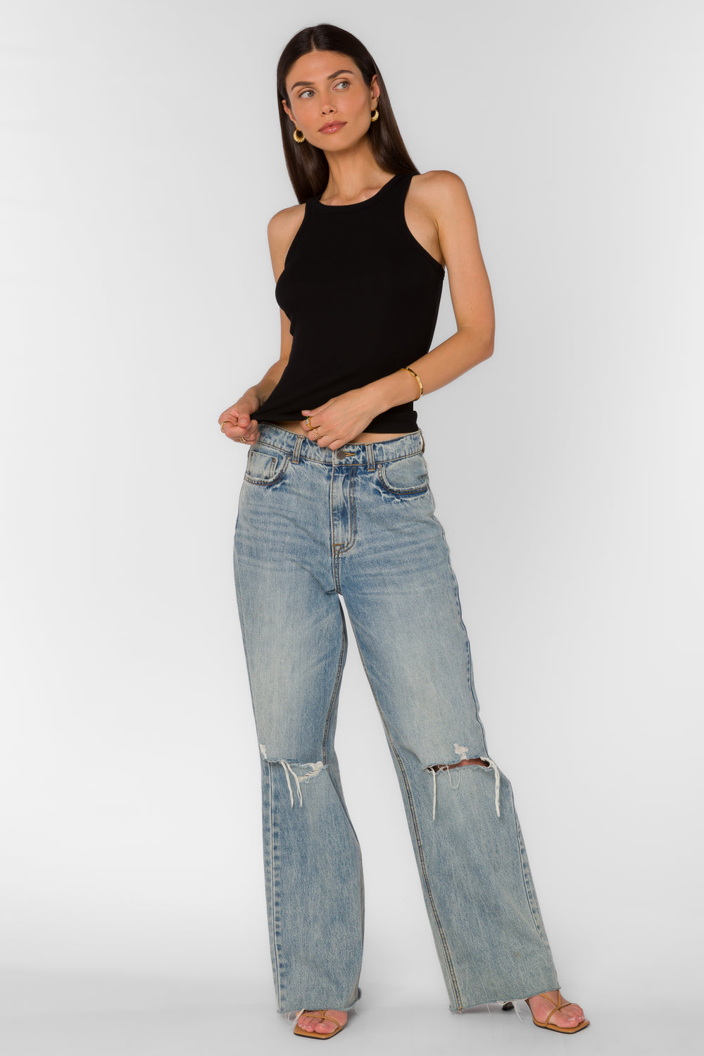 Lindy Black Tank - Tops - Velvet Heart Clothing