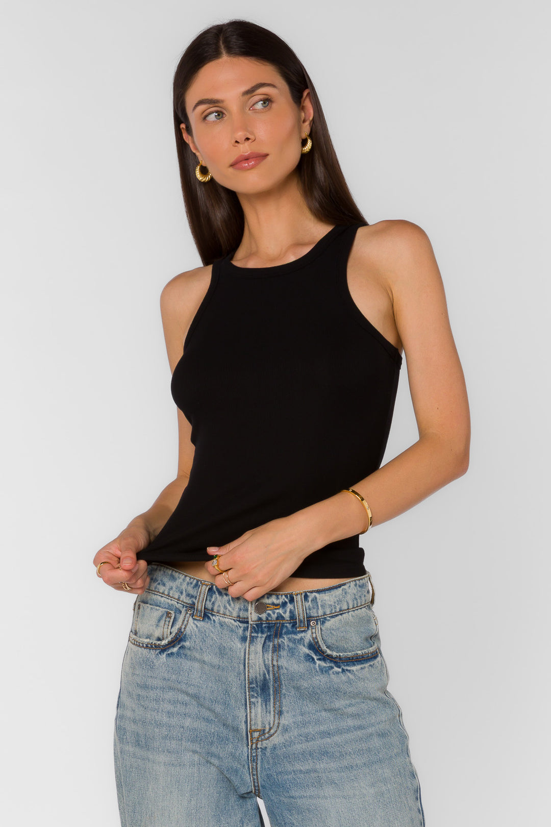 Lindy Black Tank - Tops - Velvet Heart Clothing