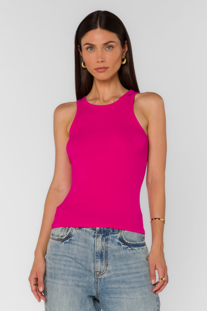 Lindy Fuchsia Flambe Tank - Tops - Velvet Heart Clothing