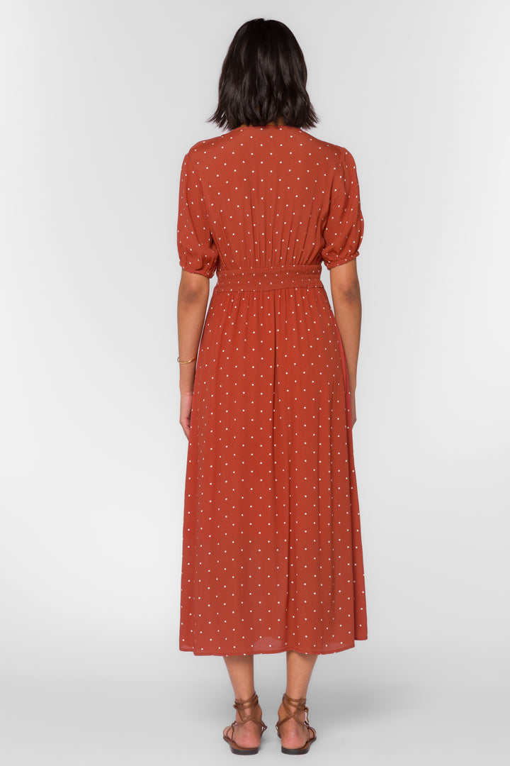 Livana Red Dotted Dress