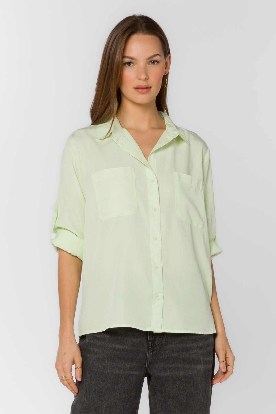 Lotty Lime Cream Shirt - Tops - Velvet Heart Clothing
