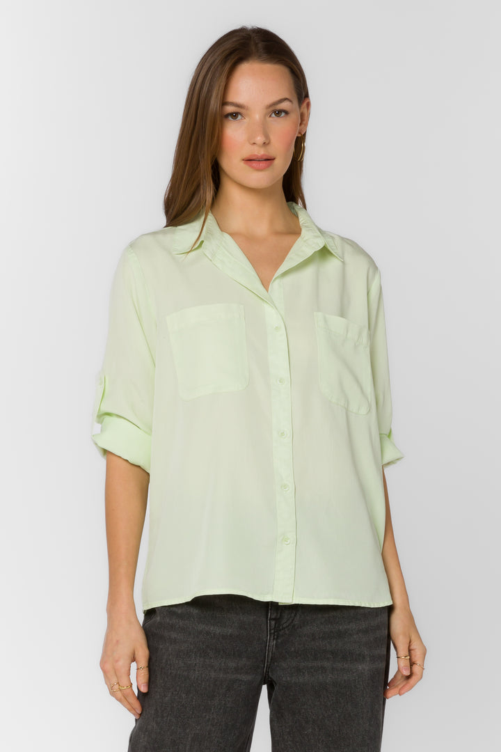 Lotty Lime Cream Shirt - Tops - Velvet Heart Clothing