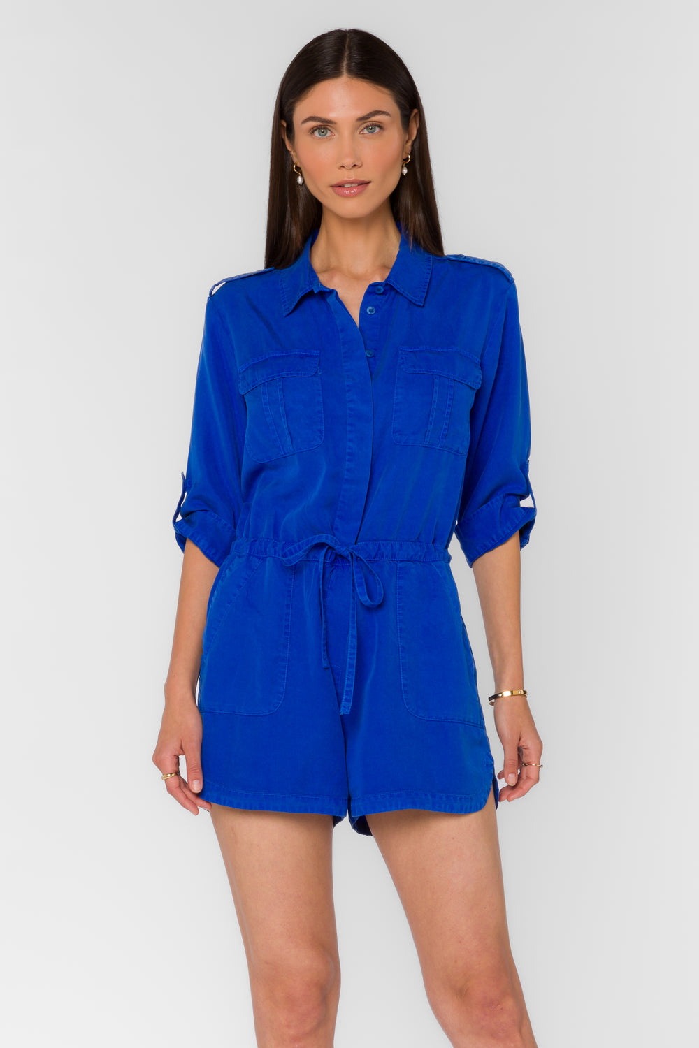 Luba Marine Blue Romper - Jumpsuits & Rompers - Velvet Heart Clothing