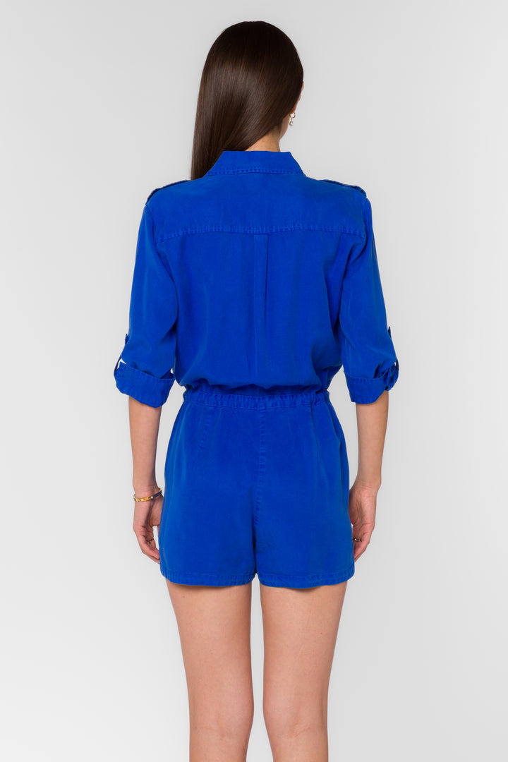 Luba Marine Blue Romper - Jumpsuits & Rompers - Velvet Heart Clothing