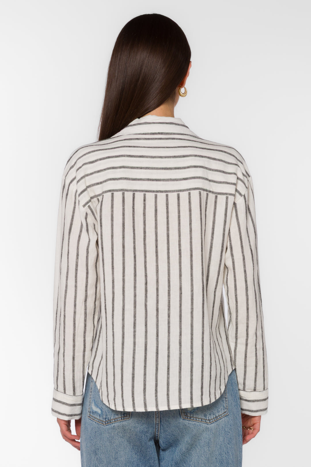 Lyla Black Stripe Shirt - Tops - Velvet Heart Clothing