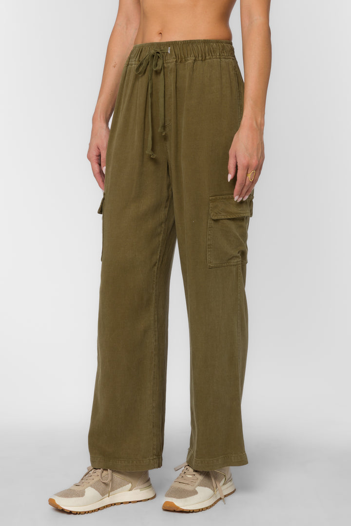 Lynlee Pesto Green Pants - Bottoms - Velvet Heart Clothing