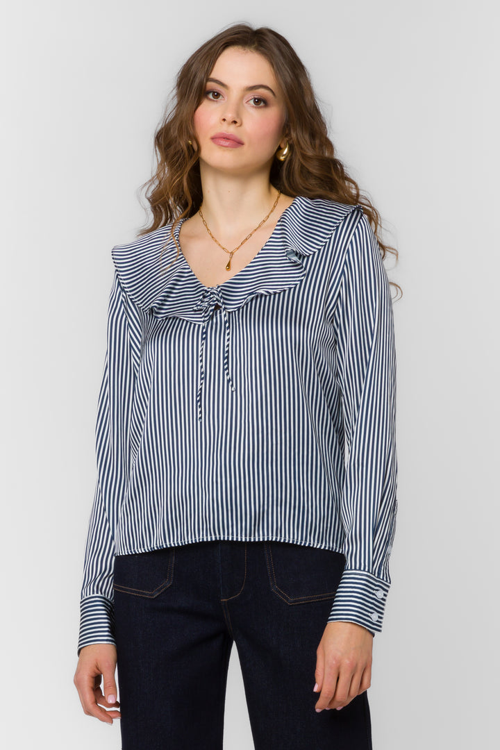 Madelyn Blue Stripe Blouse