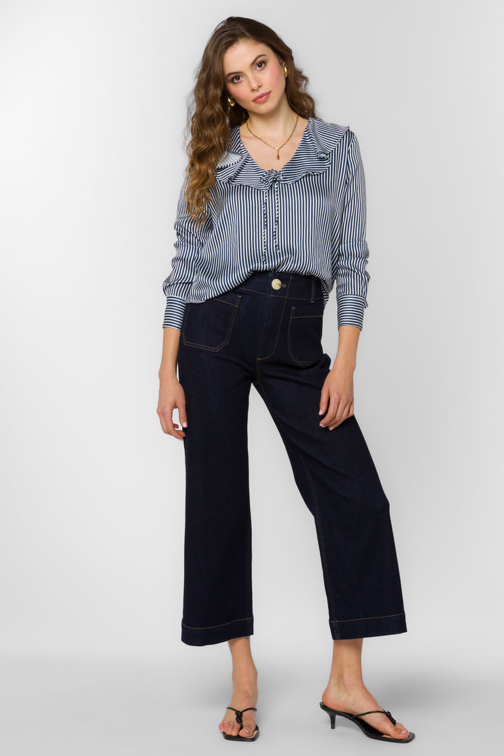 Madelyn Blue Stripe Blouse