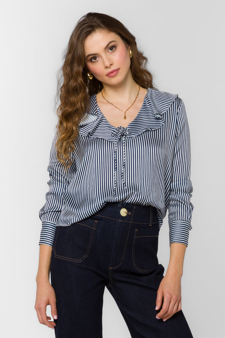 Madelyn Blue Stripe Blouse