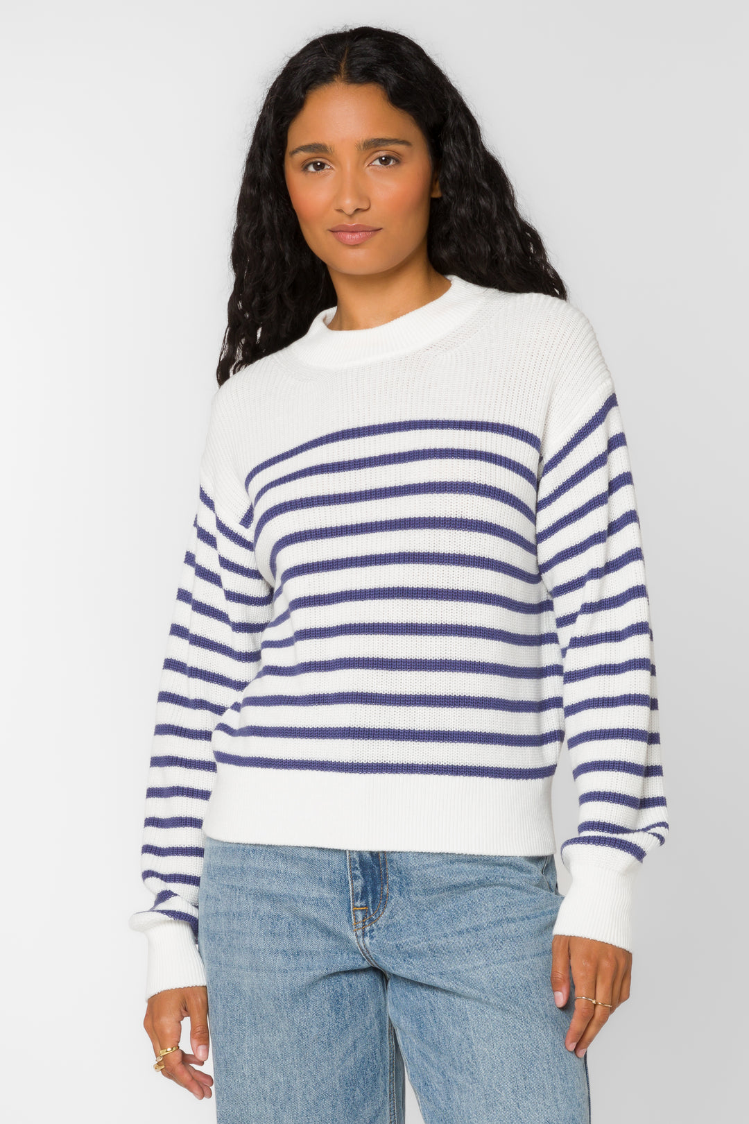 Margot Blue Stripe Sweater - Sweaters - Velvet Heart Clothing