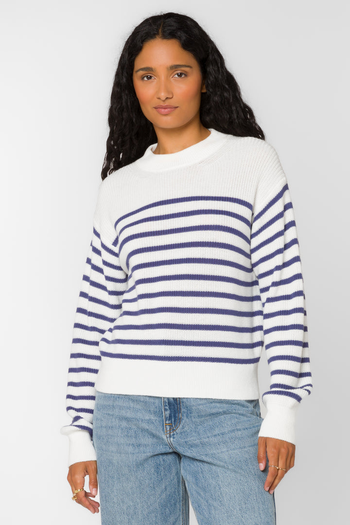 Margot Blue Stripe Sweater - Sweaters - Velvet Heart Clothing