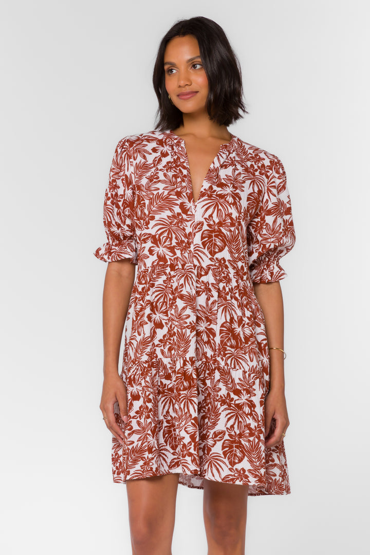 Marina Brown Tropical Dress